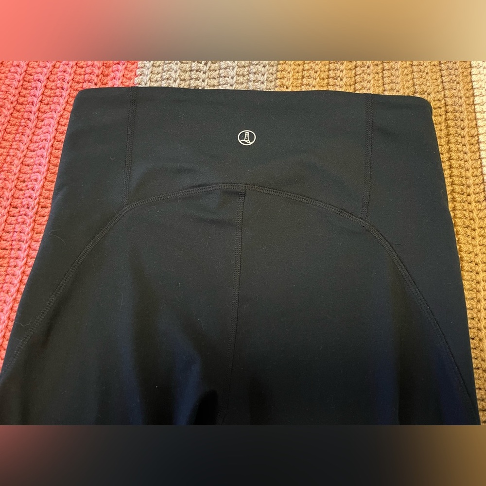 Lands' End Women’s Stirrup Leg Black Pilates Leggings Size Medium